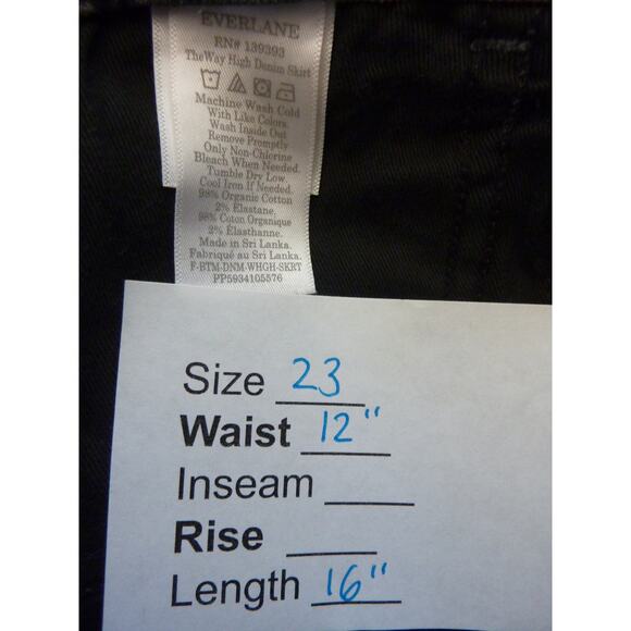Everlane Way High Denim Skirt Black Size 23 - Picture 6 of 6